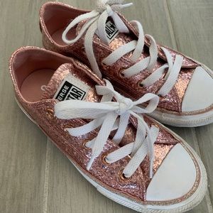 Rose Gold Glitter Converse Shoes